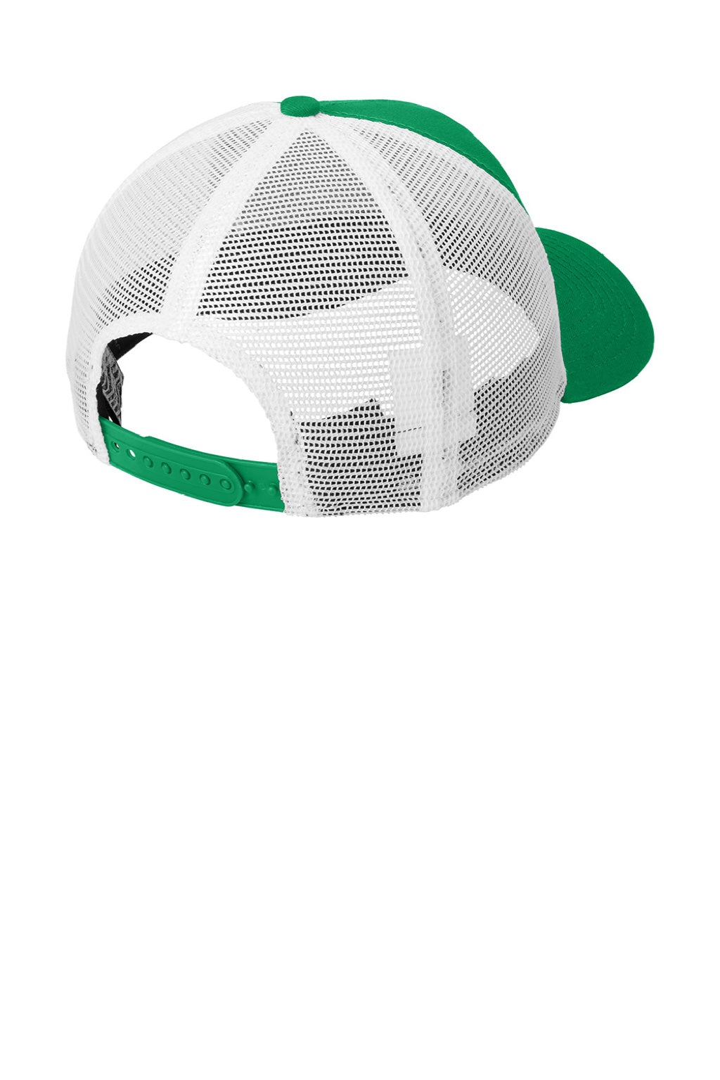 New Era Hats NE205 Mens Adjustable Trucker Hat Kelly Green/White Flat Back