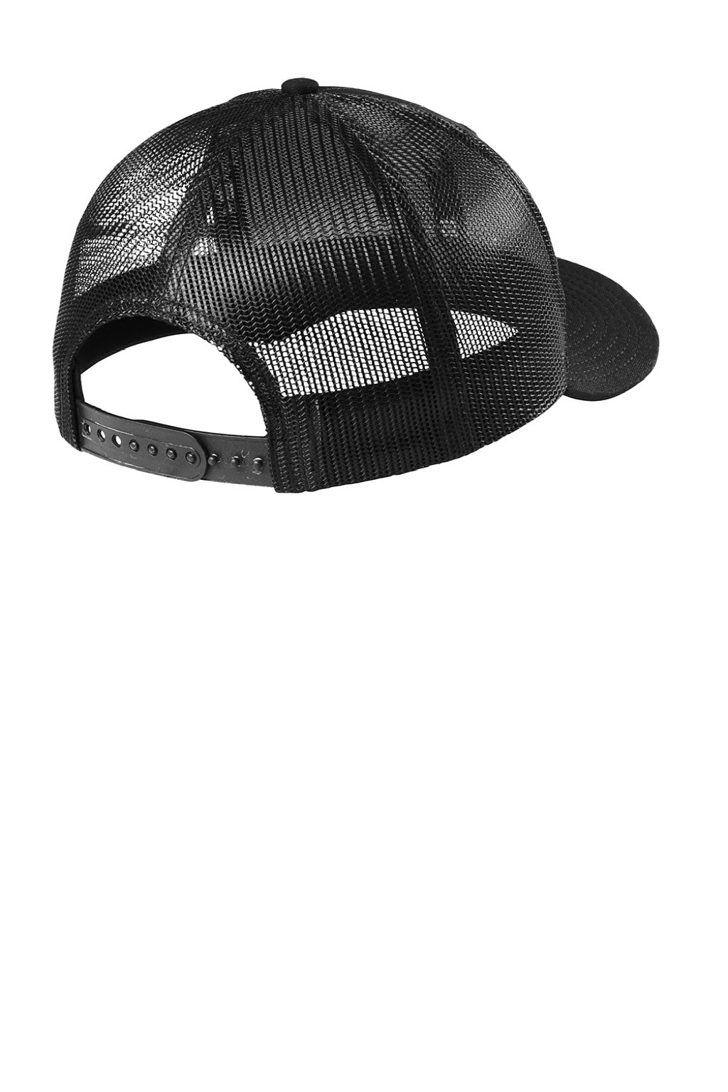 New Era Hats NE207 Mens Low Profile Snapback Trucker Hat Black Flat Back