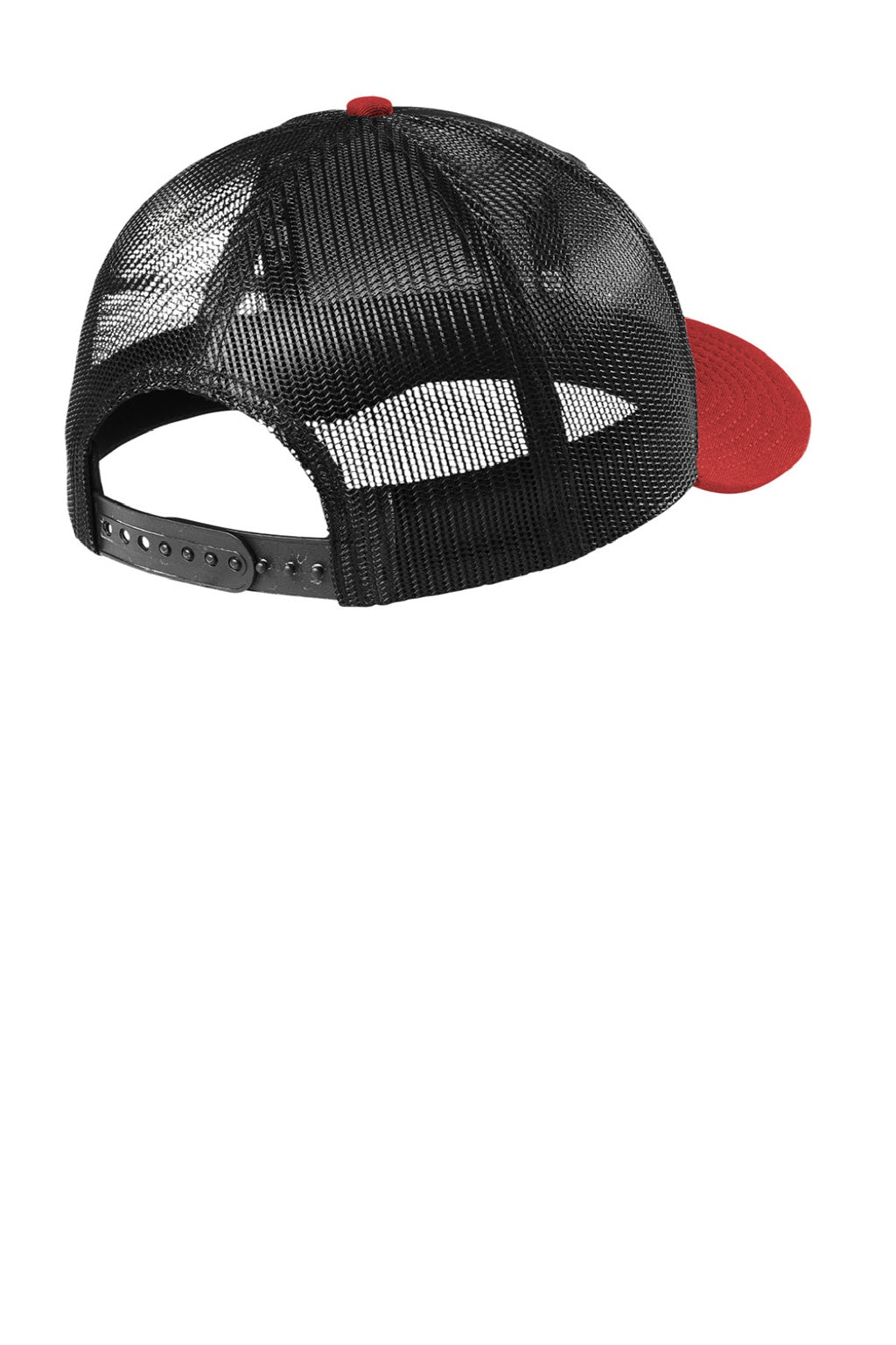 New Era Hats NE207 Mens Low Profile Snapback Trucker Hat Black/Scarlet Red Flat Back