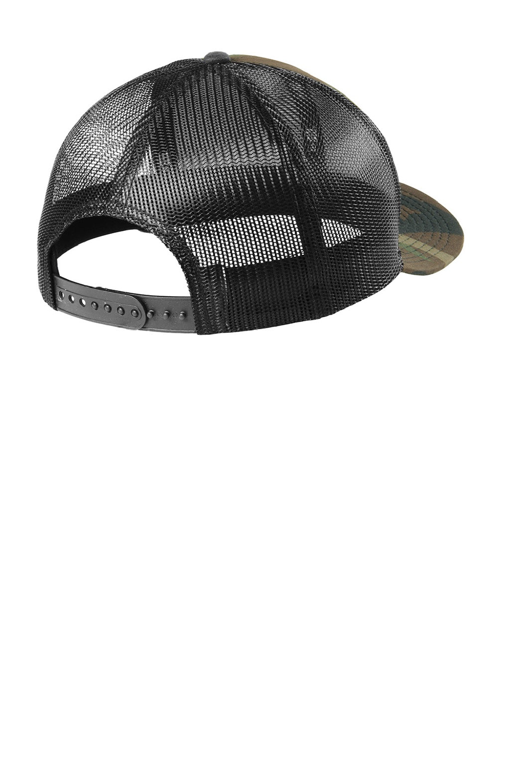 New Era Hats NE207 Mens Low Profile Snapback Trucker Hat Camo/Black Flat Back