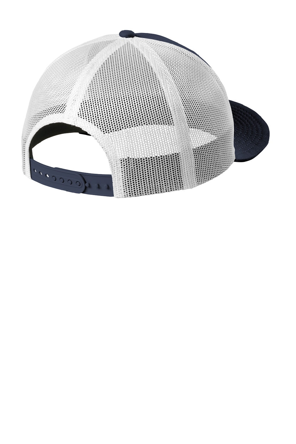 New Era Hats NE207 Mens Low Profile Snapback Trucker Hat Deep Navy Blue/White Flat Back