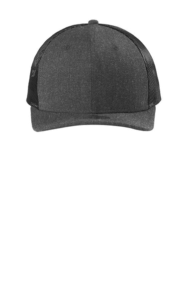 New Era Hats NE207 Mens Low Profile Snapback Trucker Hat Heather Graphite Grey/Black Flat Front