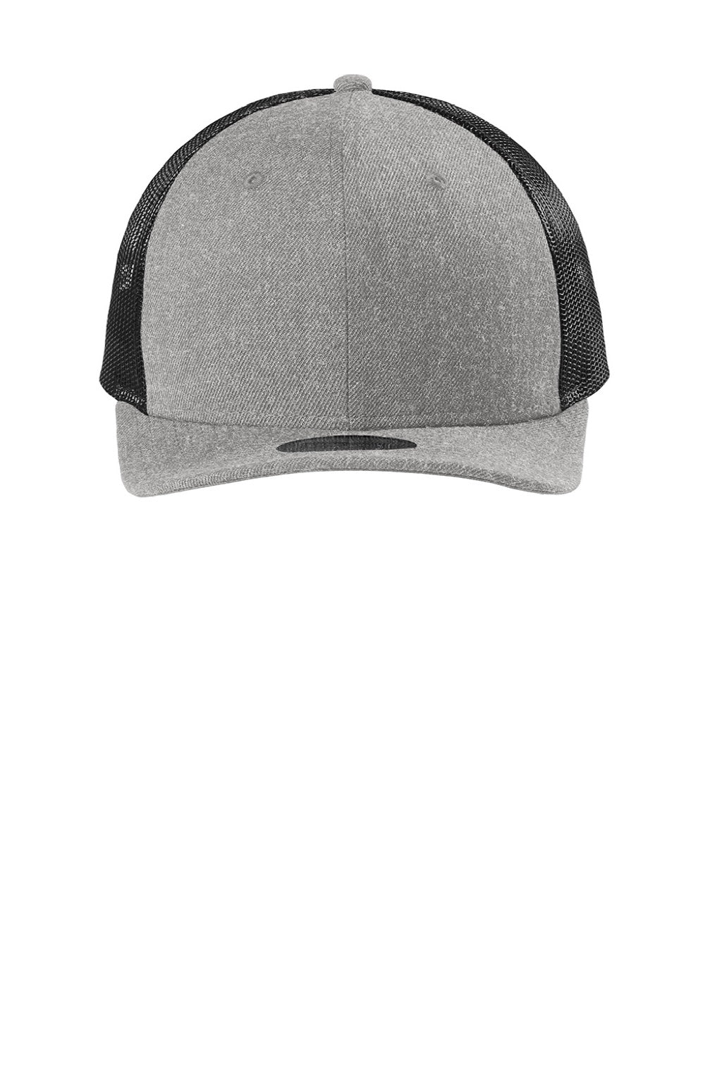 New Era Hats NE207 Mens Low Profile Snapback Trucker Hat Heather Grey/Black Flat Front