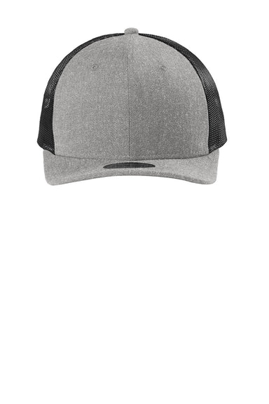 New Era Hats NE207 Mens Low Profile Snapback Trucker Hat Heather Grey/Black Flat Front