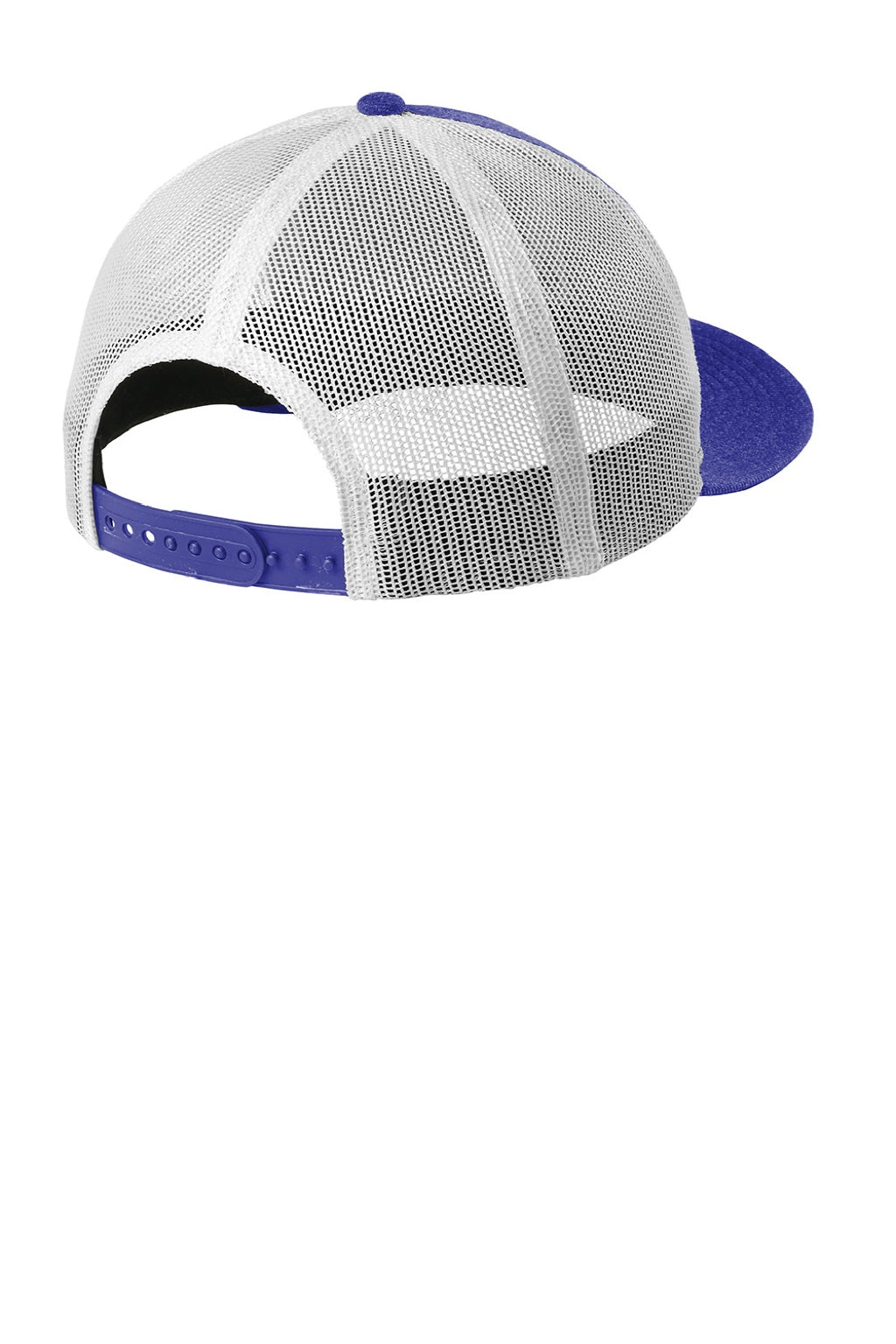 New Era Hats NE207 Mens Low Profile Snapback Trucker Hat Heather Royal Blue/White Flat Back