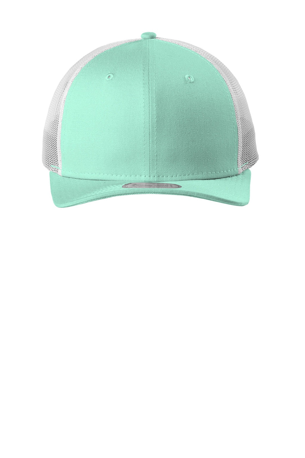 New Era Hats NE207 Mens Low Profile Snapback Trucker Hat Mint Green/White Flat Front