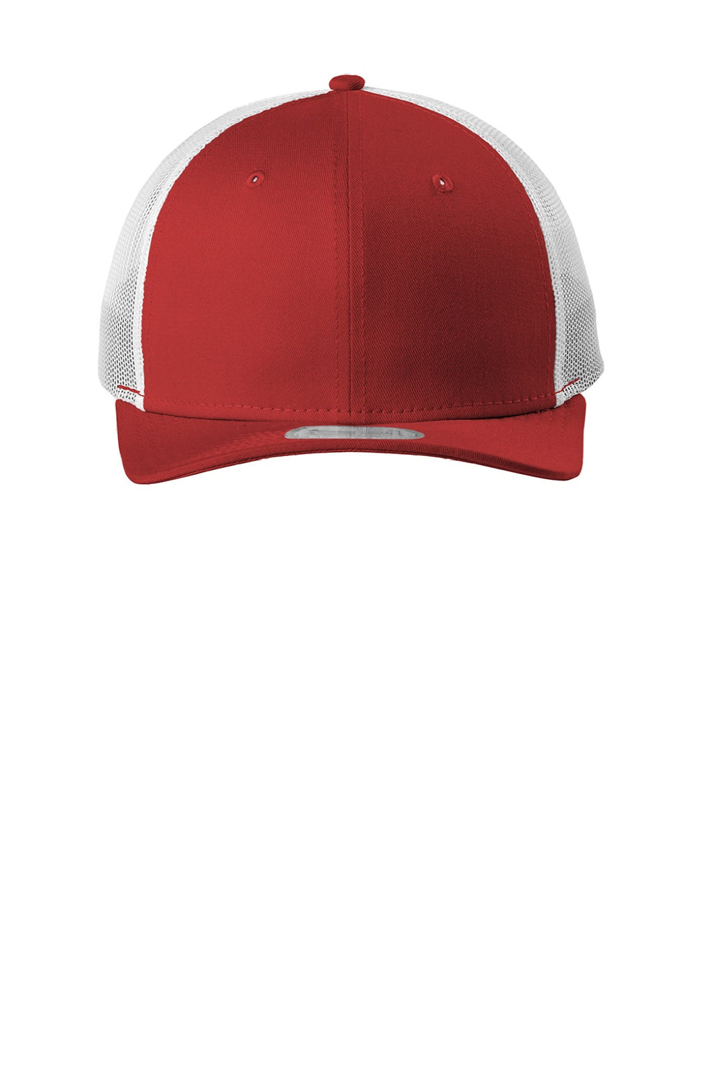 New Era Hats NE207 Mens Low Profile Snapback Trucker Hat Scarlet Red/White Flat Front