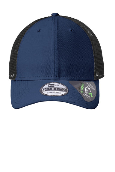 New Era Hats NE208 Mens Recycled Snapback Hat Deep Navy Blue Flat Front