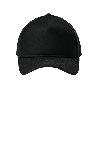 New Era Hats NE211 Mens A-Frame Snapback Hat Black Flat Front