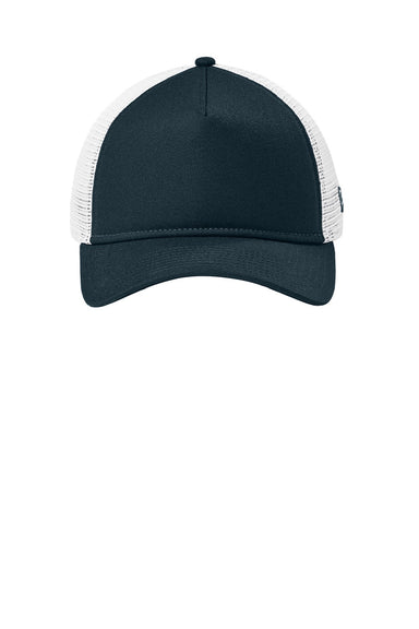 New Era Hats NE212 Mens A-Frame Snapback Mesh Back Hat Flag Deep Navy Blue/White Flat Front