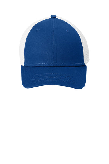 New Era Hats NE302 Mens Stretch Mesh Hat Royal Blue/White Flat Front