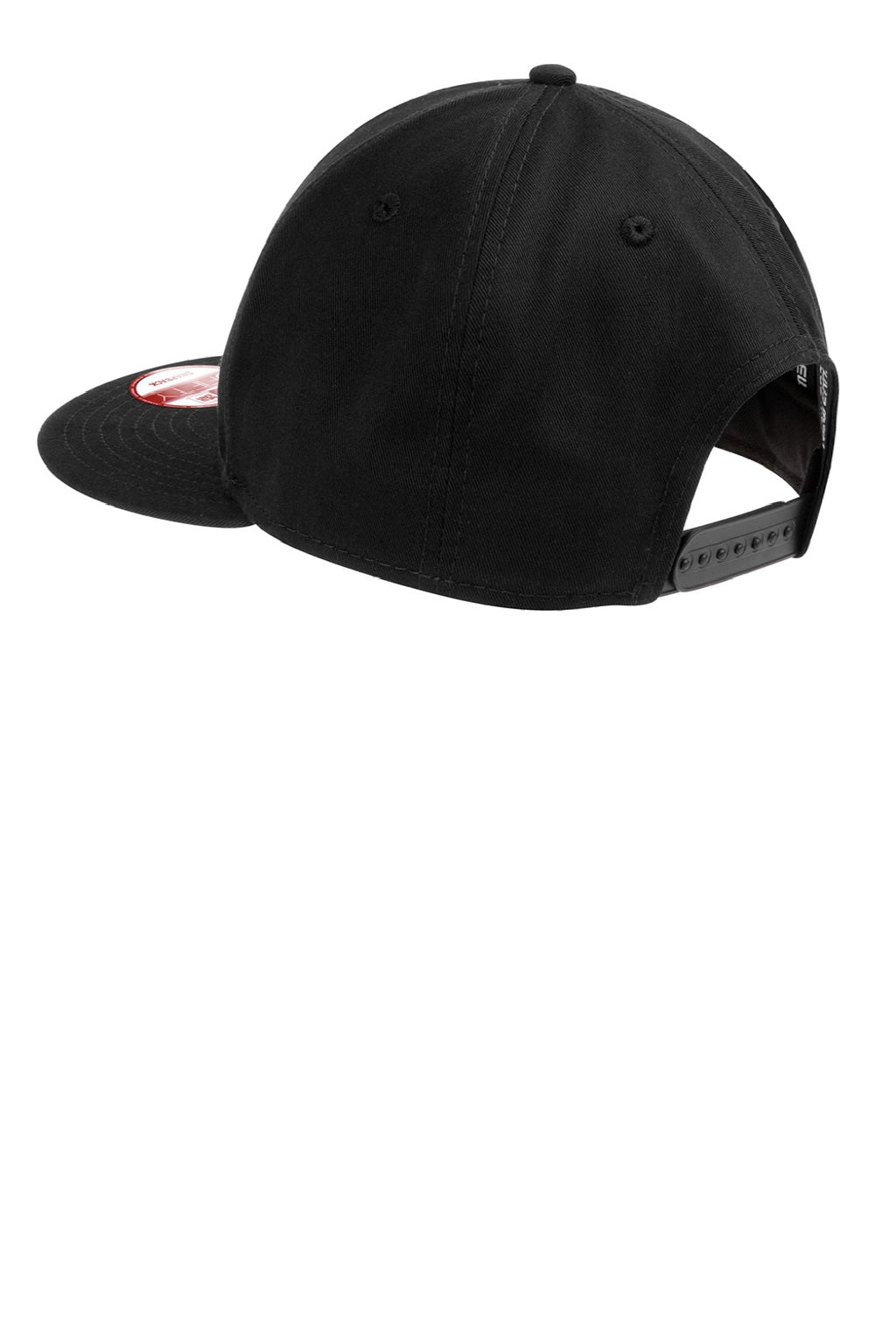 New Era Hats NE400 Mens Adjustable Hat Black Flat Back