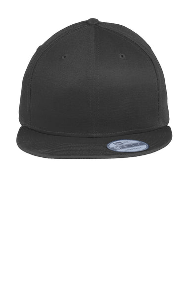 New Era Hats NE400 Mens Adjustable Hat Black Flat Front