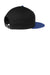 New Era Hats NE400 Mens Adjustable Hat Black/Royal Blue Flat Back