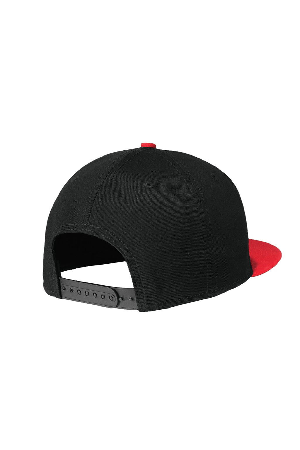 New Era Hats NE400 Mens Adjustable Hat Black/Scarlet Red Flat Back
