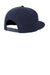 New Era Hats NE4020 Mens Flat Bill Snapback Hat Deep Navy Blue Flat Back