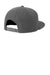 New Era Hats NE4020 Mens Flat Bill Snapback Hat Graphite Grey Flat Back