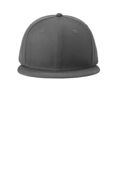 New Era Hats NE4020 Mens Flat Bill Snapback Hat Graphite Grey Flat Front