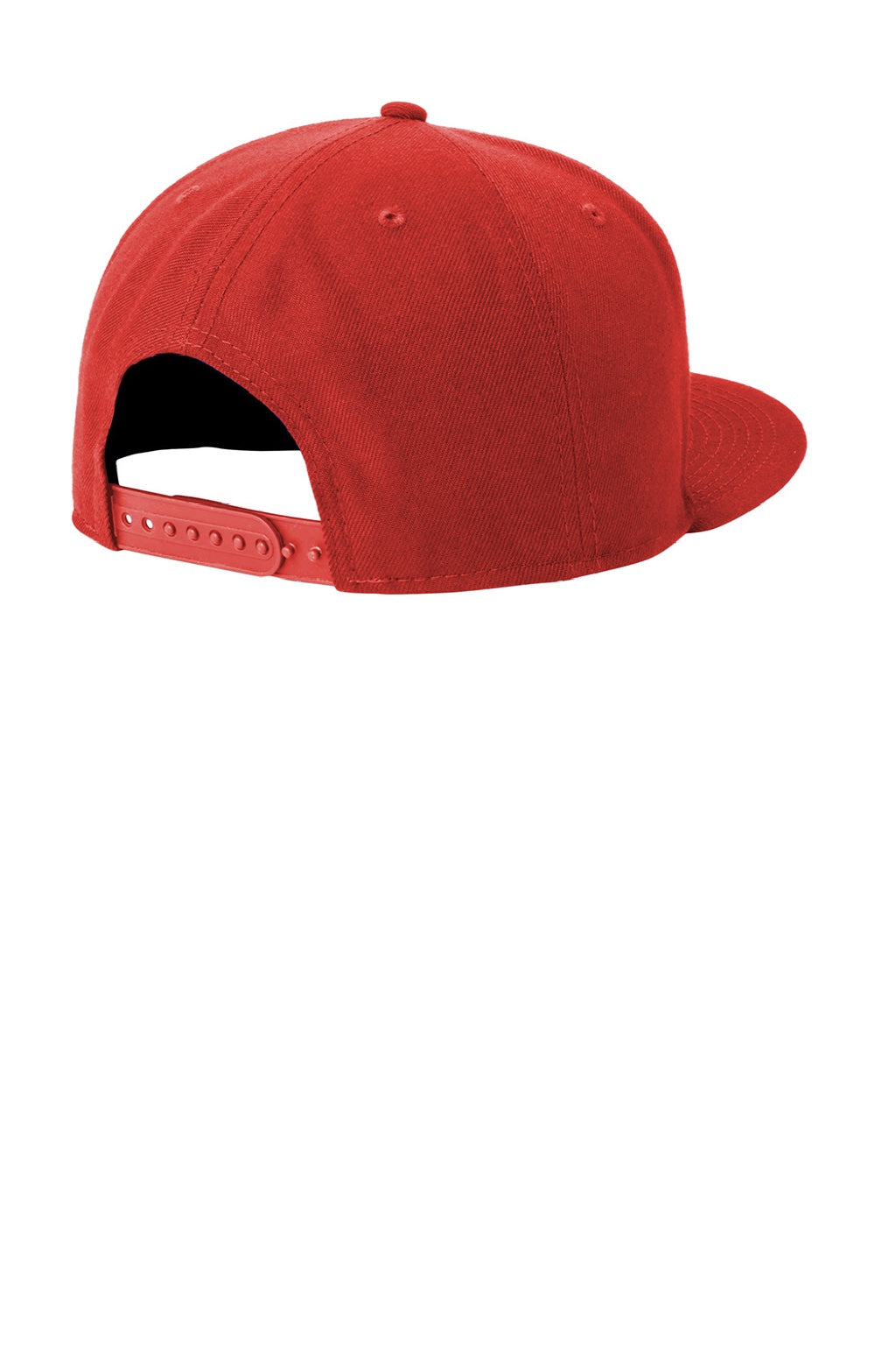 New Era Hats NE4020 Mens Flat Bill Snapback Hat Scarlet Red Flat Back