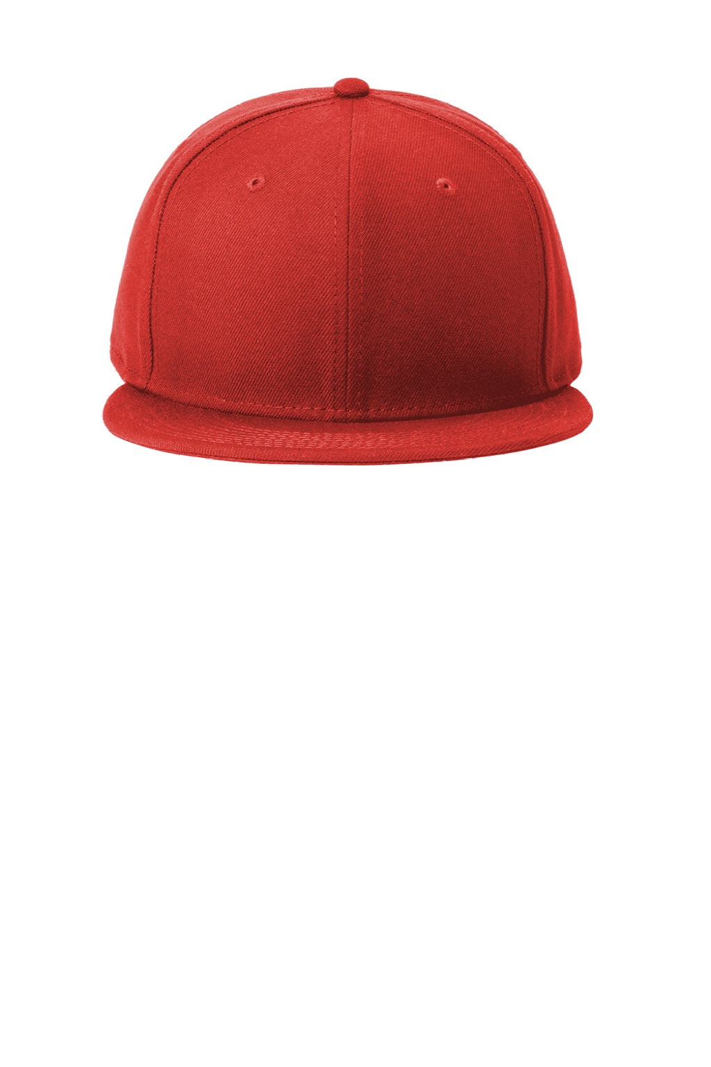New Era Hats NE4020 Mens Flat Bill Snapback Hat Scarlet Red Flat Front