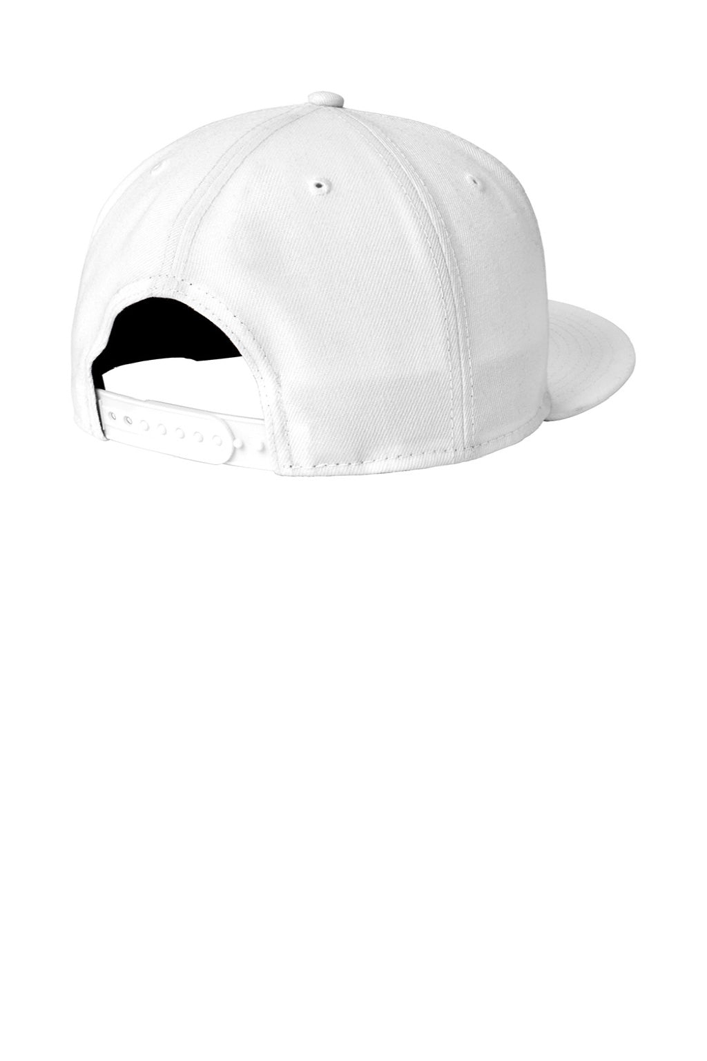 New Era Hats NE4020 Mens Flat Bill Snapback Hat White Flat Back