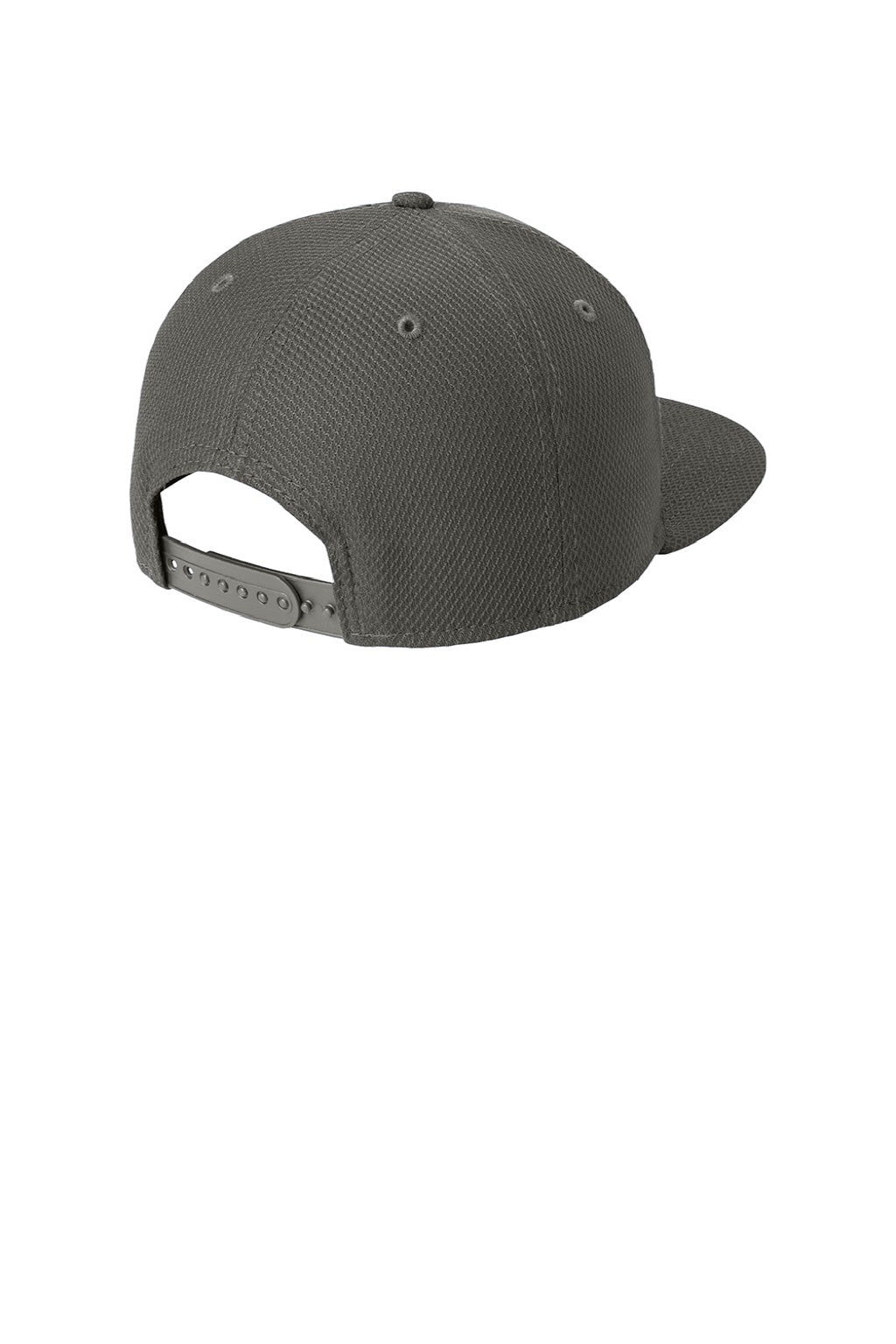 New Era Hats NE404 Mens Moisture Wicking Adjustable Hat Graphite Grey Flat Back