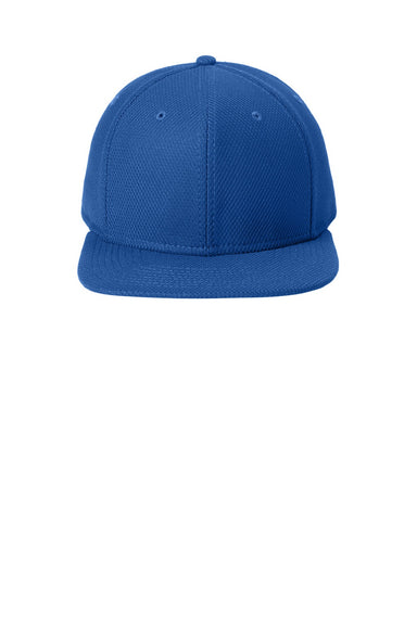 New Era Hats NE404 Mens Moisture Wicking Adjustable Hat Royal Blue Flat Front