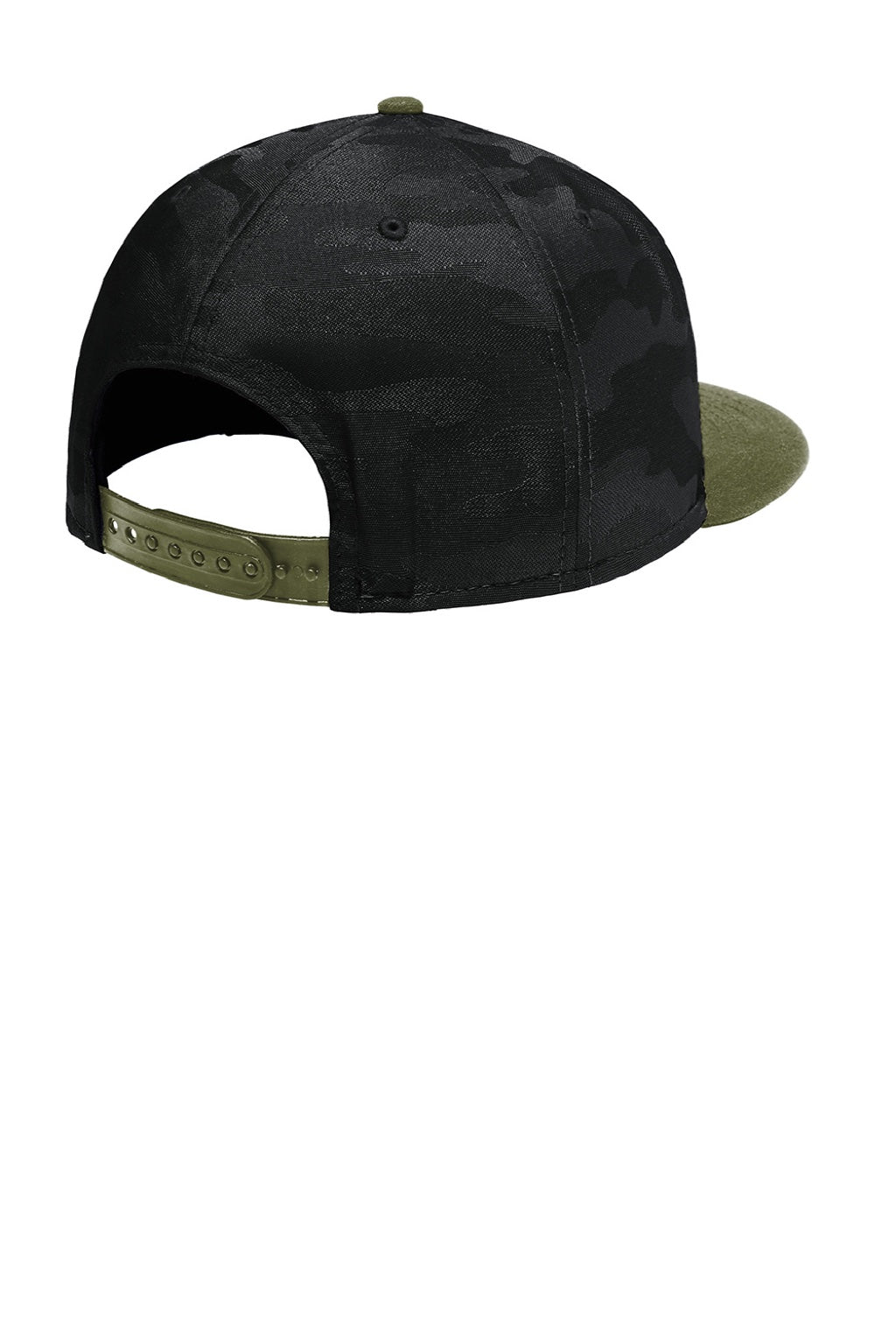 New Era Hats NE407 Mens Camo Flat Bill Snapback Hat Army Green/Black Camo Flat Back
