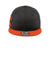 New Era Hats NE408 Mens Shadow Heather Striped Flat Bill Snapback Hat Heather Shadow Black/Deep Orange Flat Front