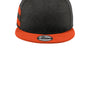 New Era Hats Mens Shadow Heather Striped Flat Bill Snapback Hat - Heather Shadow Black/Deep Orange