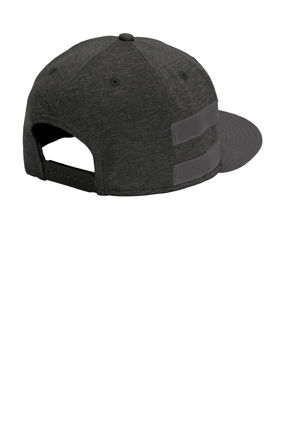 New Era Hats NE408 Mens Shadow Heather Striped Flat Bill Snapback Hat Heather Shadow Black/Graphite Grey Flat Back