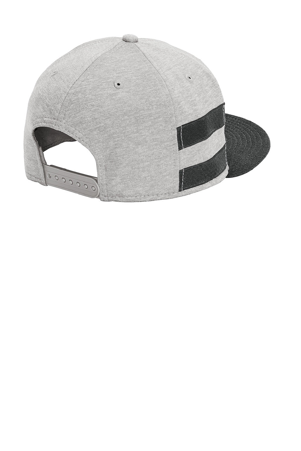 New Era Hats NE408 Mens Shadow Heather Striped Flat Bill Snapback Hat Heather Shadow Grey/Black Flat Back