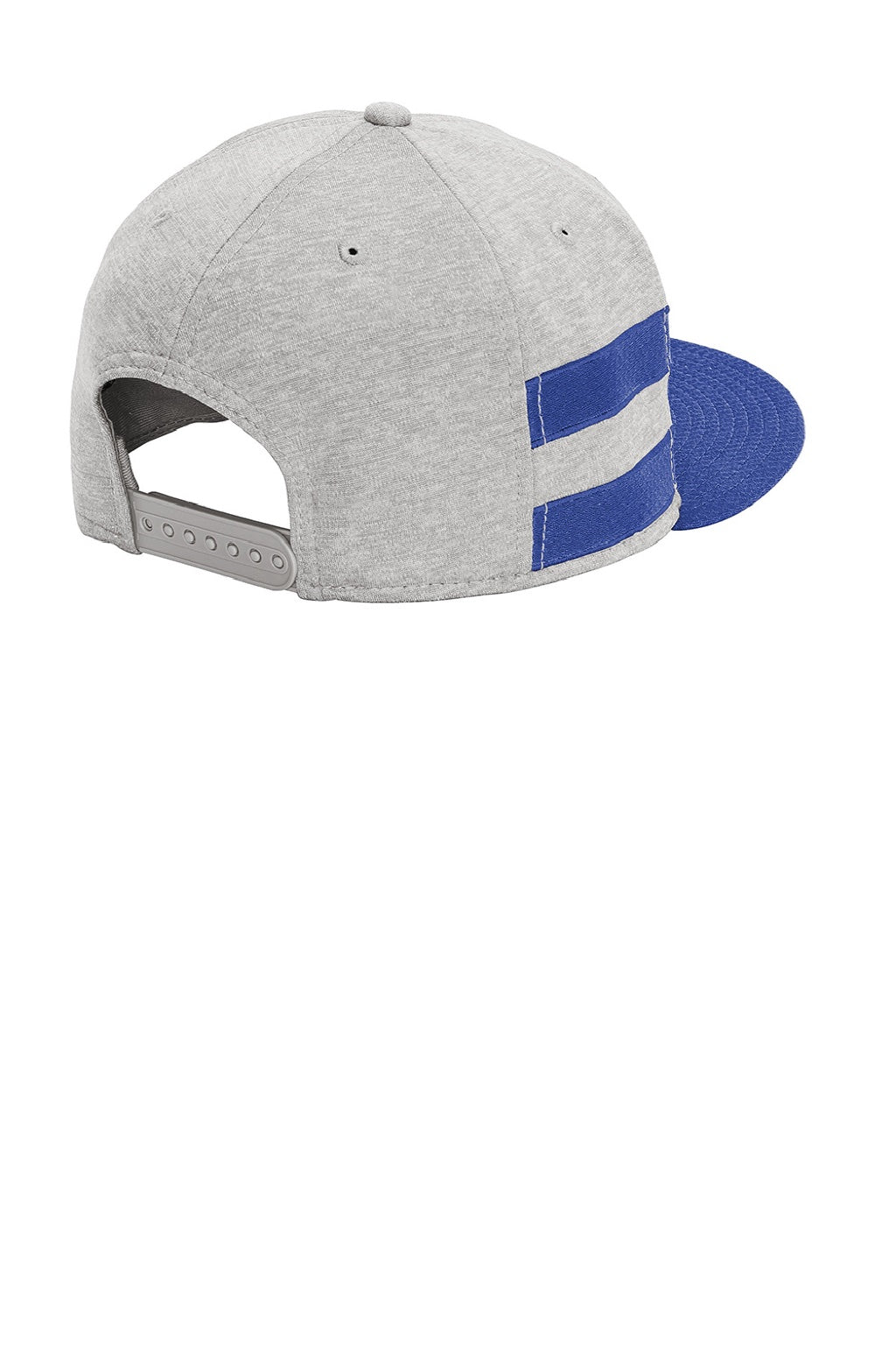 New Era Hats NE408 Mens Shadow Heather Striped Flat Bill Snapback Hat Heather Shadow Grey/Royal Blue Flat Back