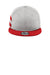 New Era Hats NE408 Mens Shadow Heather Striped Flat Bill Snapback Hat Heather Shadow Grey/Scarlet Red Flat Front