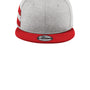 New Era Hats Mens Shadow Heather Striped Flat Bill Snapback Hat - Heather Shadow Grey/Scarlet Red