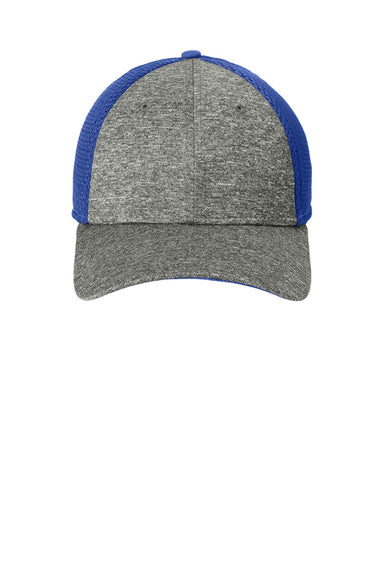 New Era Hats NE702 Mens Stretch Fit Hat Royal Blue/Heather Shadow Grey Flat Front