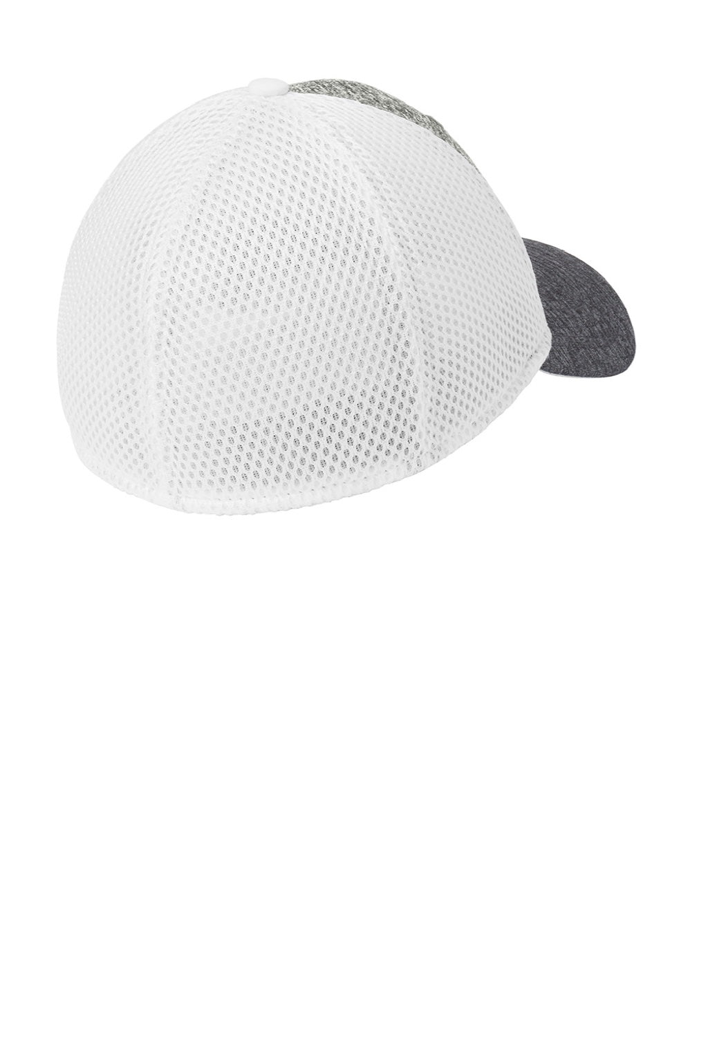 New Era Hats NE702 Mens Stretch Fit Hat White/Heather Shadow Grey Flat Back