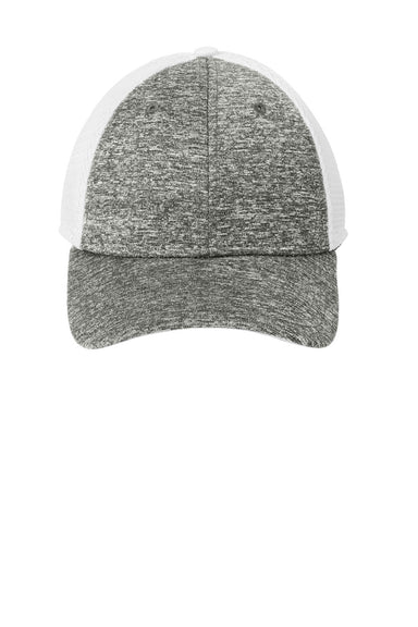 New Era Hats NE702 Mens Stretch Fit Hat White/Heather Shadow Grey Flat Front