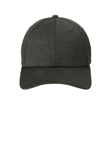 New Era Hats NE703 Mens Stretch Fit Hat Heather Black Flat Front