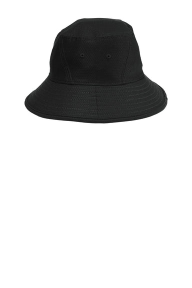 New Era Hats NE800 Mens Hex Era Moisture Wicking Bucket Hat Black Flat Front