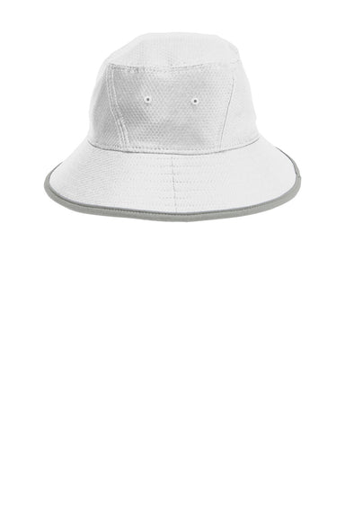 New Era Hats NE800 Mens Hex Era Moisture Wicking Bucket Hat White/Rainstorm Grey Flat Front