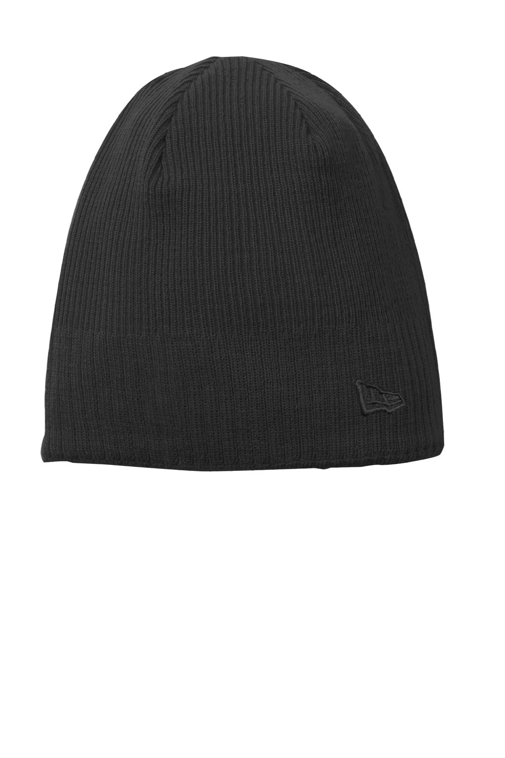 New Era Hats NE900 Unisex Knit Beanie Black Flat Front
