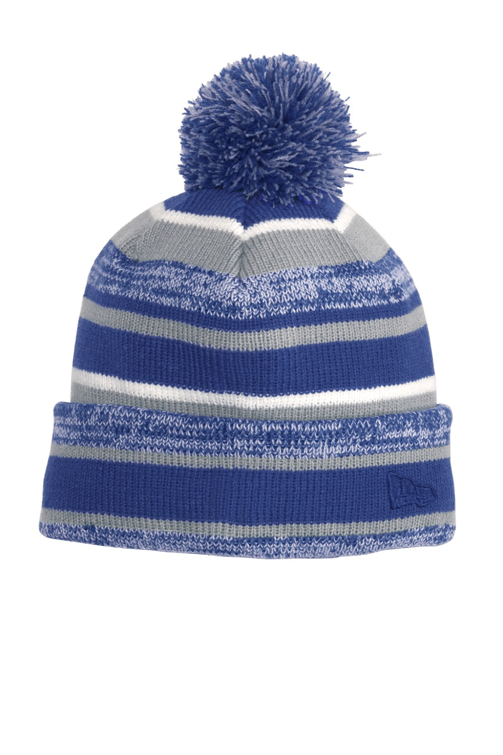 New Era Hats NE902 Unisex Sideline Beanie Royal Blue/Grey Flat Front