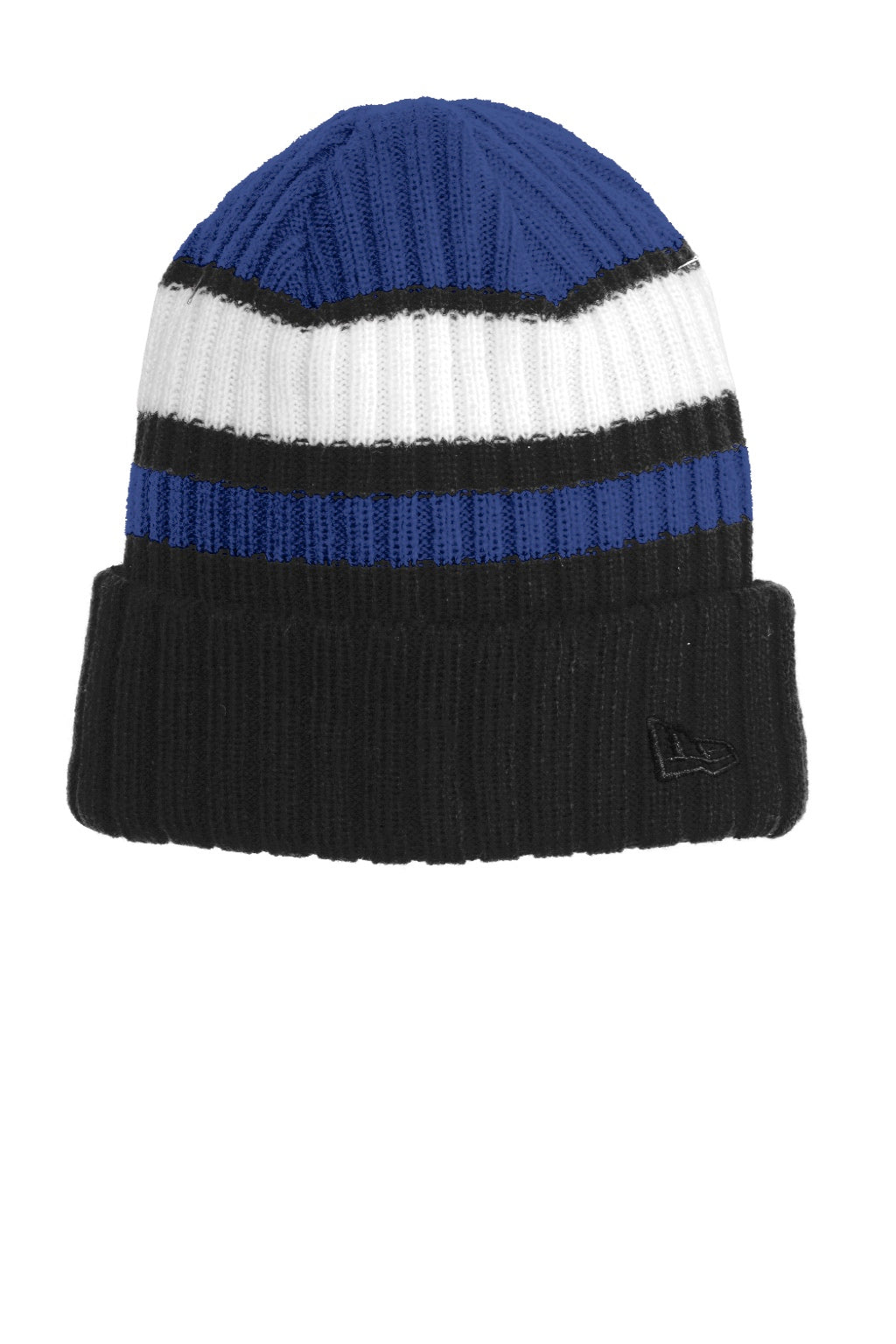 New Era Hats NE903 Unisex Ribbed Tailgate Beanie Royal Blue/Black Flat Front