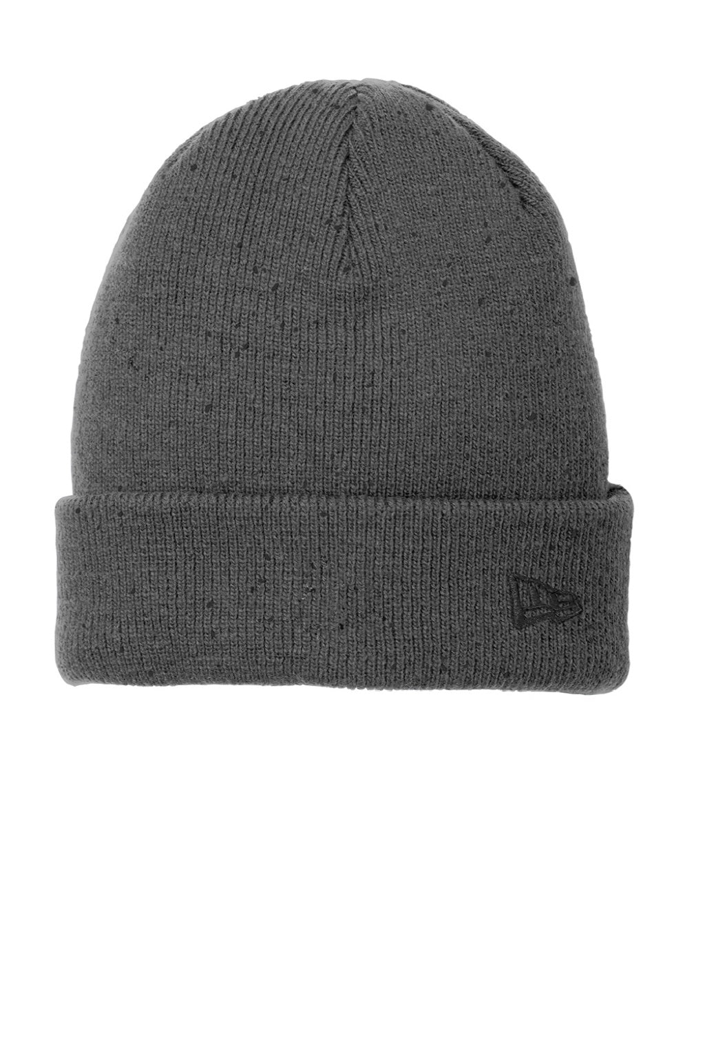 New Era Hats NE905 Unisex Speckled Beanie Graphite Grey/Black Flat Front