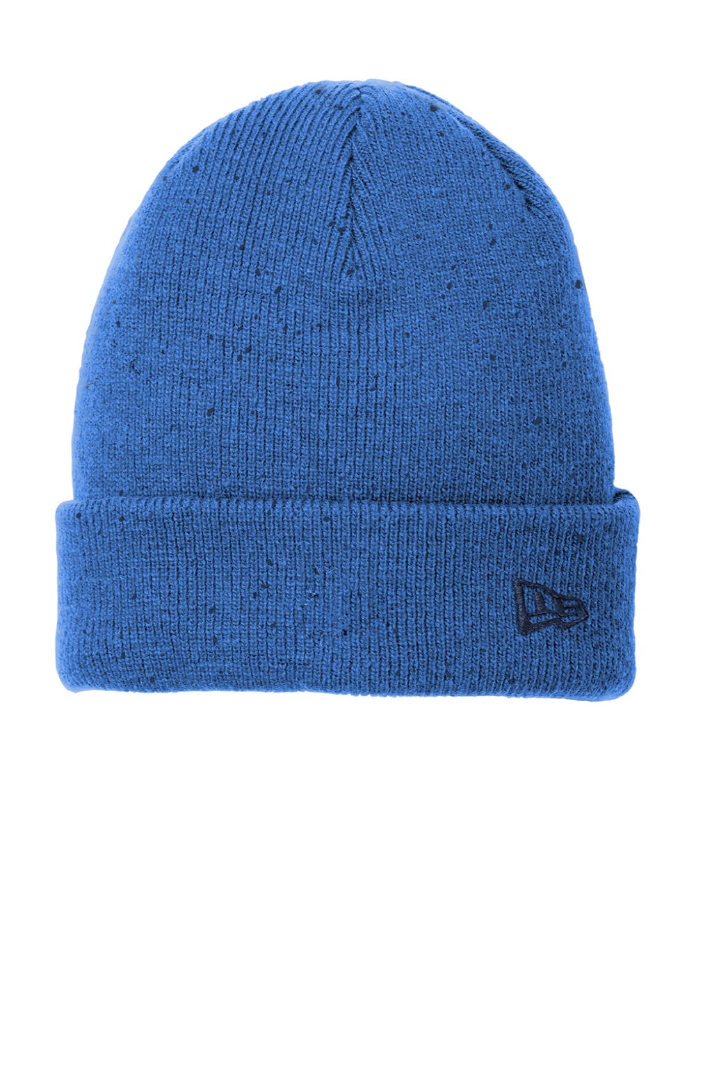 New Era Hats NE905 Unisex Speckled Beanie Royal Blue/Black Flat Front