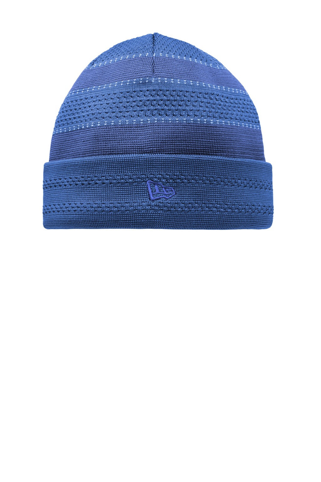 New Era Hats NE906 Unisex On Field Knit Beanie Royal Blue Flat Front