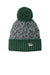 New Era Hats NE910 Mens Marled Knit Pom Beanie Dark Green/Graphite Grey/White Flat Front