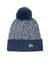 New Era Hats NE910 Mens Marled Knit Pom Beanie Deep Navy Blue/Grey/White Flat Front