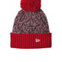 New Era Hats Mens Marled Knit Pom Beanie - Scarlet Red/Black/White - COMING SOON